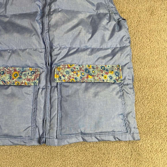 Vintage Frostline Puffer Vest Womens S Blue Floral Western Yoke - Picture 5 of 11